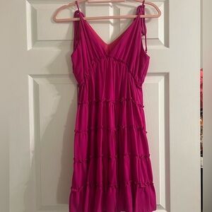 Pink Ruffle Tier Dress
